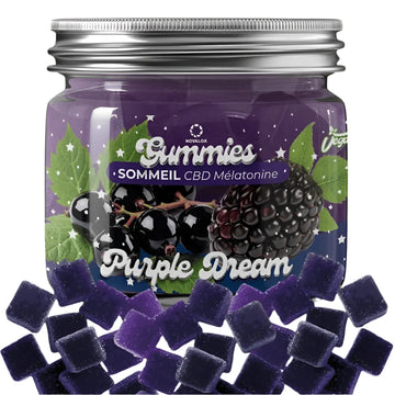 Gummies CBD Sommeil Purple Dream - 20 mg CBD - 1 mg mélatonine