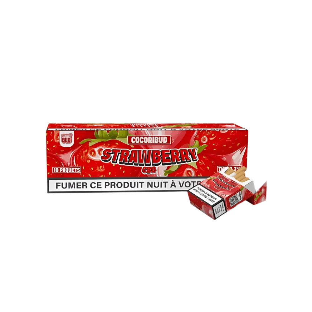 Cigarettes CBD Strawberry 10% CBD - THC <0,30% - Alternative Naturelle aux Cigarettes Traditionnelles