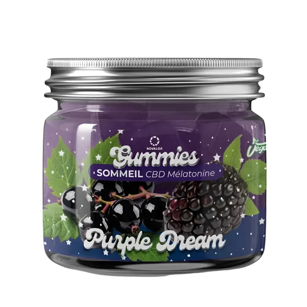 Gummies CBD Sommeil Purple Dream - 20 mg CBD - 1 mg mélatonine