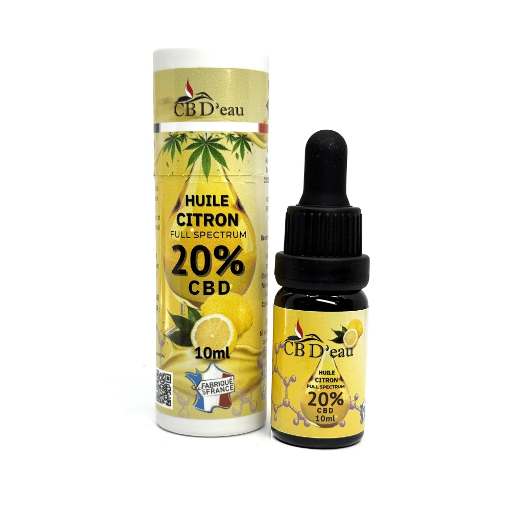 Huile CBD 20% CBD - THC < 0,30% full spectrum Citron